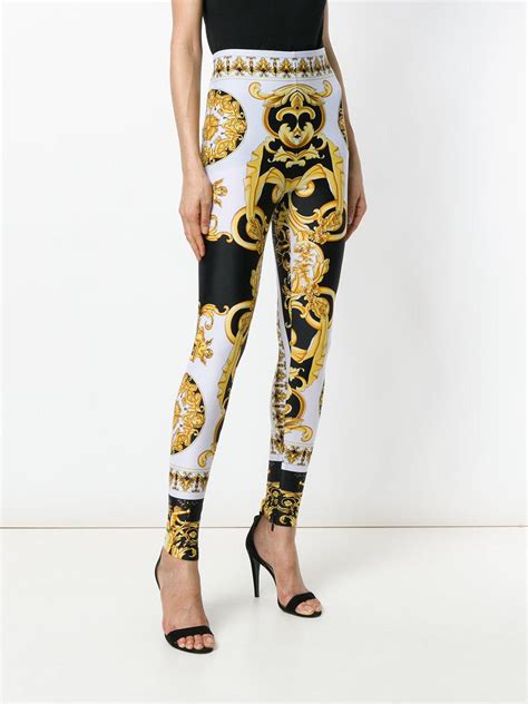 versace baroque print leggings